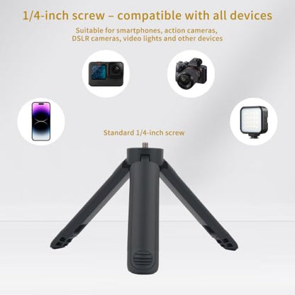 UTEBIT Extendable Mini Camera Tripod 2-Level Height Adjustable Universal Small Table Tripod with 1/4 Inch Screw Lightweight Foldable Compact Tabletop Stand for Video Photography Live Streaming
