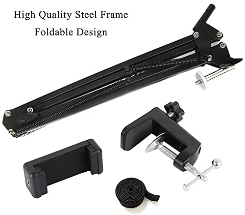 Webcam Stand Phone Holder Suspension Scissor Arm Camera Tripod Mount for Cellphones, Logitech Webcam C920 C930 C922 C615 and Other Devices with 1/4" Threaded - color: Scissor Arm Webcam Phone Stand