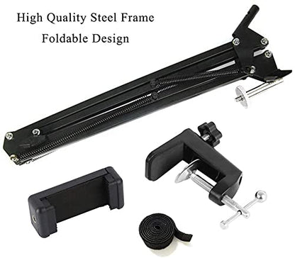 Webcam Stand Phone Holder Suspension Scissor Arm Camera Tripod Mount for Cellphones, Logitech Webcam C920 C930 C922 C615 and Other Devices with 1/4" Threaded - color: Scissor Arm Webcam Phone Stand