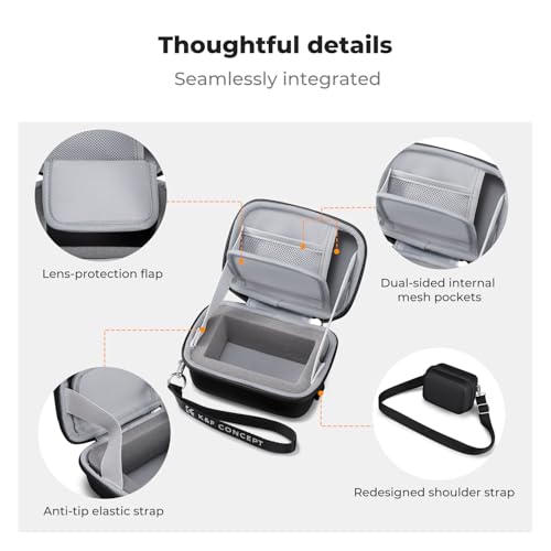 K&F CONCEPT Carrying Case for Digital Camera, Hard Shell Protective Travel Case Compatible with Ricoh GR III/GR IIIX/for Sony ZV-1 RX100/ for Canon G7X Mark III/G5X Mark II (Case Only) - color: Black