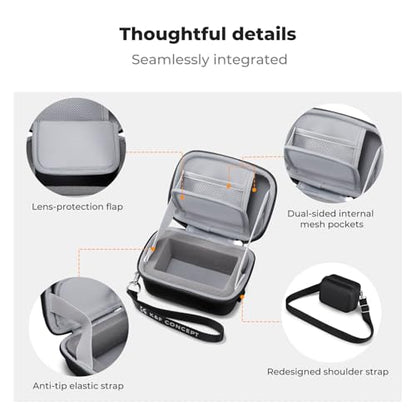 K&F CONCEPT Carrying Case for Digital Camera, Hard Shell Protective Travel Case Compatible with Ricoh GR III/GR IIIX/for Sony ZV-1 RX100/ for Canon G7X Mark III/G5X Mark II (Case Only) - color: Black