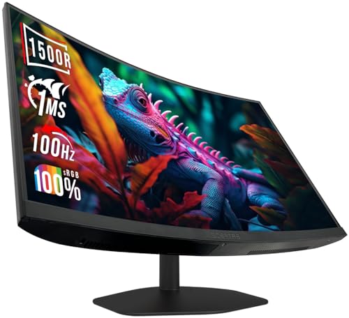 Sceptre Curved 24-inch Gaming Monitor 1ms 100Hz 1500R DisplayPort HDMI X2 Eye Care 100% sRGB Build-in Speakers, Machine Black 2025 (C248W-FW100T Series) - style: 24" Curved 100Hz DisplayPort HDMI