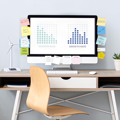 DOLLAR BOSS 3 Pcs 11" x 3.1" Transparent Acrylic Monitor Memo Board | Computer Screen Side Note Holder, Office Desk Accessories, Clear Message Board, For Sticky Notes Memos, Fits PC & Laptop - size: 11''x3.1''-3pcs