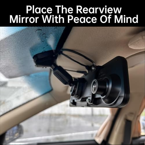 Dash Cam Mirror Mount, Rear View Mirror Dash Cam Mount Back Plate Panel Kit for 5.5" - 12" Rearview Mirror Dash Cams