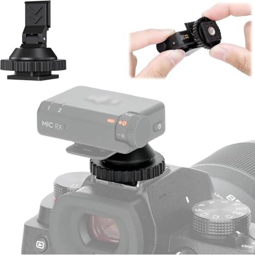 JJC Cold Shoe Mount Adapter for DJI Mic Mini / Mini 2 2S, Stable Anti-Slip | with Tighten Knob & 1/4"-20 Hole, High-Stength ABS, Angle Adjustable, Hot Shoe Accessories for DSLR Camera Video Recording - size: for DJI Mic Mini / Mini 2 2S Only