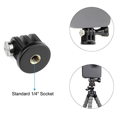 SOONSUN 3-Pack Tripod Mount Adapter for Gopro Hero 13, 12, 11, 10, 9, 8, 7, 6, 5, 4, 3+, 3, Session, Fusion, AKASO, SJCAM, DJI Osmo Action Camera - 316 Stainless Steel Screw Nut, Rustproof in Seawater