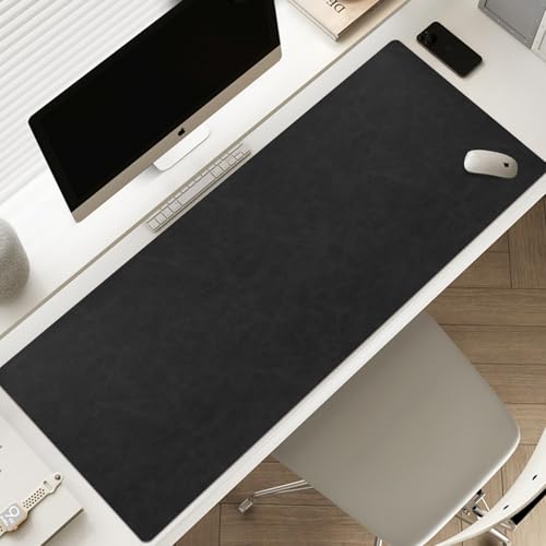 Leather Desk pad for Computer and laptops, Ideal for Gaming and Office use, Large Mouse pad and Keyboard mat,Desk mat Special for man. A complimentary Wrist pad and Phone Stand (Black, 31.5"*15.7") - color: Black, size: 31.5"*15.7"