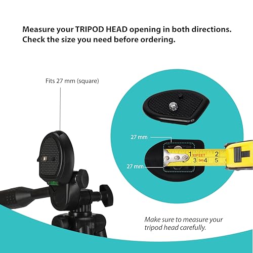 Foto&Tech 2 Pieces 27mm Tripod Quick Release Plate, Camera Mounting Adapter, Replacement Parts for Tripod, Compatible with Sunpak 50” AB-QR-50, TG-5060TR, ACUVAR 50" Inch - size: 27mm