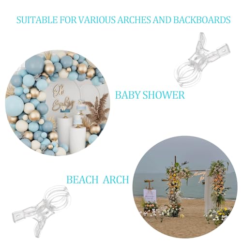 20 Pack Large Balloon Arch Clips，Reusable Plastic Clear Spring Clamps for Backdrop Birthday Wedding Decoration Woodworking Photography Studios，Heavy Duty Ballon Clips（3.5"）