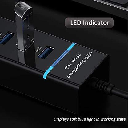 USB Hub 3.0, VIENON 7-Port USB Data Hub Splitter for Laptop, PC, MacBook, Mac Pro, Mac mini, iMac, Surface Pro and More USB Devices