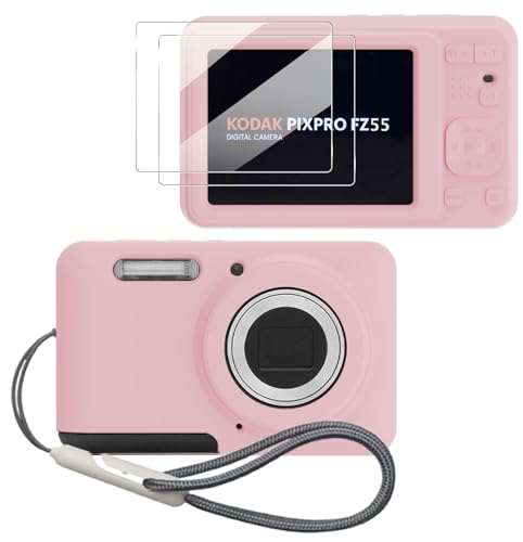 Case for KODAK PIXPRO FZ55 Case, Soft Silicone for KODAK PIXPRO FZ55 - Anti-Scratch Slim Fit Lightweight Protective - pink - color: pink