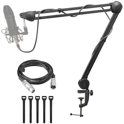 AxcessAbles Heavy Duty Mic Boom Arm 3.3ft Extension with 6ft XLR Cable & Ties | 5LB Capacity | Microphone Arm Desk Mount | Perfect for Gaming, Streaming & Pod Cast