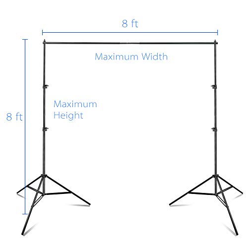EMART Photography Backdrop Stand, 8 x 8 ft Adjustable Photo Background Holder, Back Drop Banner Support Frame Kit for Photoshoot Video Studio, Birthday Party - size: 8x8ft