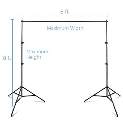 EMART Photography Backdrop Stand, 8 x 8 ft Adjustable Photo Background Holder, Back Drop Banner Support Frame Kit for Photoshoot Video Studio, Birthday Party - size: 8x8ft