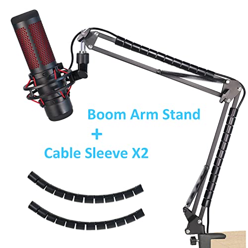 Mic Arm for HyperX QuadCast - Professional Boom Arm Compatible with HyperX QuadCast S and QuadCast Microphone, Adjustable Scissor Microphone QuadCast Boom Arm by YOUSHARES - color: Boom Arm with Cable Sleeve