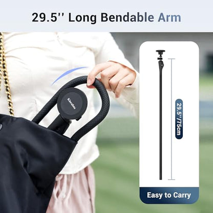 29.5'' Magnetic Flexible Gooseneck Phone Mount Holder for iPhone 17 16 15 Pro Max & Action Camera,Long Arm Bendable Selfie Stick Cell Phone Stand with 1/4"20 for Stroller Treadmill Gym Shopping Cart