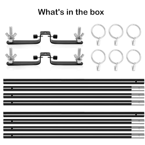 118" / 3m Background Folding Crossbar, Photography Lighting Muslin Backdrop Support Crossbar, 2 x 3m Crossbar, 2 x Mount,6 x Clip - size: 2 x Crossbar / 2 x Mount