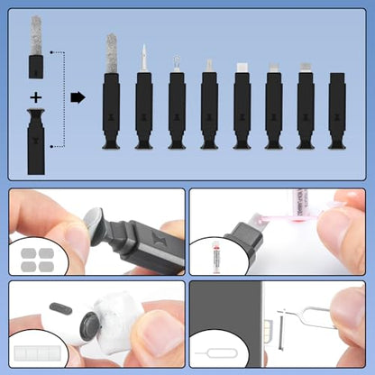 Laptop Computer Keyboard Screen Cleaner Kit, 10-in-1 Electronic Earbud Camera Lens Cleaning Brush Pen Tool for Airpod Pro Speaker Watch, Touchscreen Mist Spray for Phone Tablet MacBook PC iPad iPhone