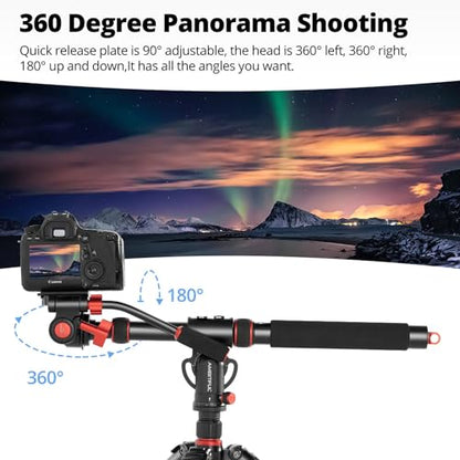 AMBITFUL 42" Heavy Duty Aluminum Tripod Boom Arm Horizontal Center Column arm with Sandbag, 360° Rotatable Overhead Photography Arm for Camera, 22lbs Load Capacity (Tripod Arm) - size: Tripod Arm