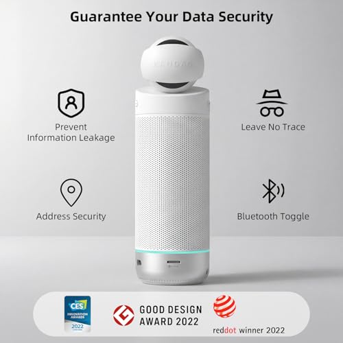 KanDao Meeting S 1080P HD Conference Room Camera, AI Face Recognition and Speaker Tracking, 8 Noise Cancelling Mics, Smart Zoom, Automatic Focus, 180-Degree, Plug & Play, Compatible with Teams, Skype