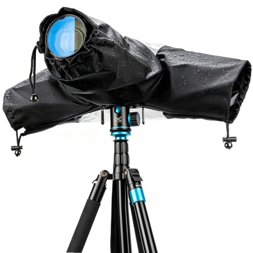 Professional Waterproof Camera Rain Cover for Canon for Nikon for Sony for Fujifilm and More DSLR Mirrorless Cameras with Lens, Camera Accessories for Photography - color: BLACK