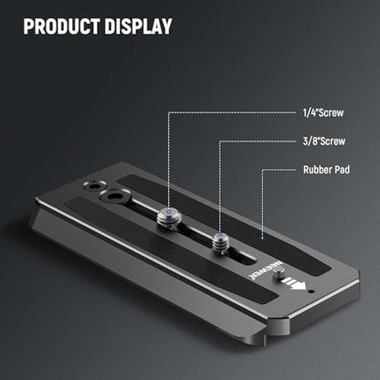 Neewer 501PL Tripod Fluid Head Quick Release Plate, Camera Mounting Plate with 1/4" and 3/8" Screws, Anti Off Pin for GM001 GM002 GM006 Fluid Heads, QR5 - style: QR5/1 Pack