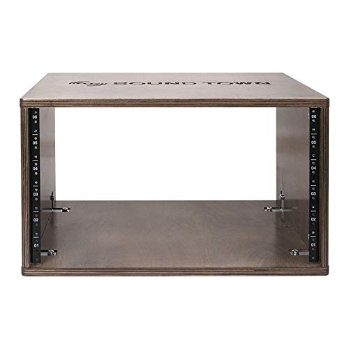 Sound Town DIY 6U Studio Rack with Solid Baltic Birch Plywood, Weathered Brown (SDRK-Y6B) - color: Weathered Brown, size: 6U