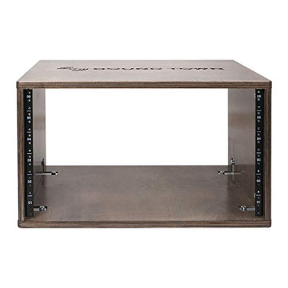 Sound Town DIY 6U Studio Rack with Solid Baltic Birch Plywood, Weathered Brown (SDRK-Y6B) - color: Weathered Brown, size: 6U