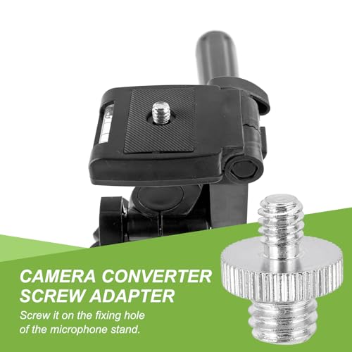 PATIKIL 3/8" Male to 1/4" Male Thread Camera Tripod Screw Adapter, 12 Pcs Camera Converter Screw Adapter Connector for Microphone Tripod Monopod Ball Head Light Stand Mount, Silver