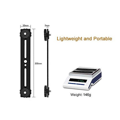 UTEBIT 8 inch Flash Bracket, with 1/4" Screw Hot Shoe Mount, Black | 2 Pack Dual Camera Mount Extension Bar, Straight Flash Bracket Tripod Mount for DSLR Camera LED Light Studio Video Microphone - size: 8 Inch