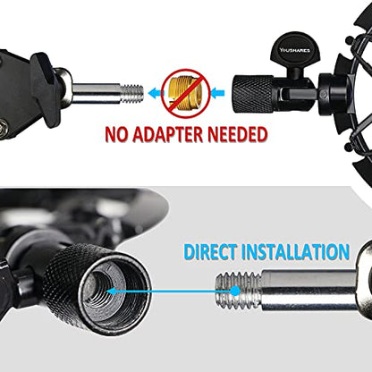 YOUSHARES Blue Yeti X Shock Mount, Latest Alloy Shockmount Reduces Vibration and Shock Noise Matching Boom Arm Mic Stand, Designed for Blue Yeti X Microphone - color: Shock Mount