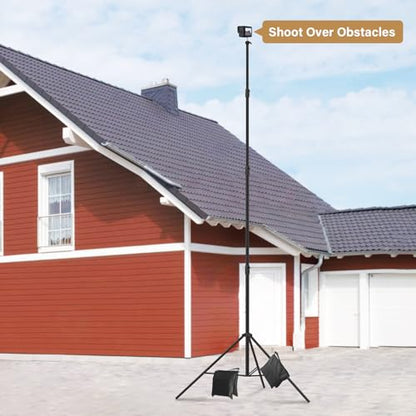 16.4' Heavy Duty Extreme Tall Video Camera Sports Tripod Stand, Sdfghj 16.4ft/500cm Sky High Tripod Light Stand with 1/4"& 3/8" Screw Adapter Non-Slip Feet Wind Resistant, for Soccer/Basketball Games - size: Built-in Spring 16.4'