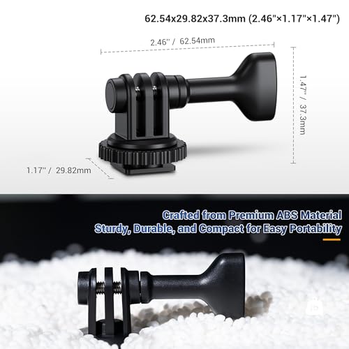 2-in-1 Action Camera Hot Shoe Mount Adapter, Tripod Mount & Cold Shoe Camera Adapter for Osmo Action 5 pro 4 for GoPro Hero 13 12 11 10 9, On 1/4"-20 Tripod DSLR LED Light Selfie Stick Monopod