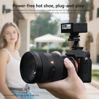 Godox FS-R Single Contact Foldable Flash Bracket, Anti-Collision Riser for Godox MF12/MF-12 & Other Single Contact Mini Flash, Max Load 78g, Foldable Design for Portable Macro Photography - size: Godox FS-R