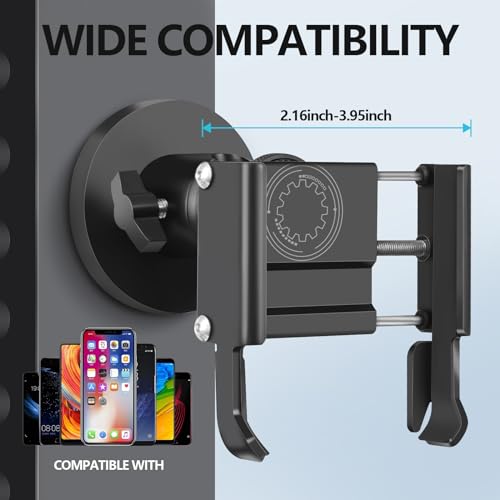 Vinkqiado Gym Magnetic Phone Holder, All Metal Magnet Base Phone Mount for Gym Equipment, Tractor, Refrigerator, Forklift, or Any Ferrous Metal Surface, Compatible with All Smartphones - size: 66mm Base
