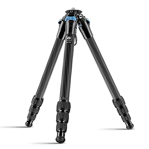 SIRUI AM-284 Carbon Fiber Tripod for Travel, Professional Camera Tripod with 4-Section Legs, Twist Leg Locks, Detachable Metal Spikes, Loads up 33LB, Max Height 47.2“ - size: AM-284, style: AM-284 Heavy Duty Tripod Legs Only