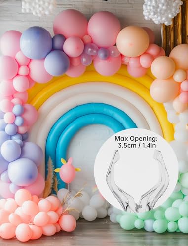 NiHome 20-Pack Balloon Arch Clips, Heavy-Duty Spring Clamps with Superior Grip, Transparent Reusable Clips for Secure Balloon Garland, Suitable for Backdrop, Wedding & Party