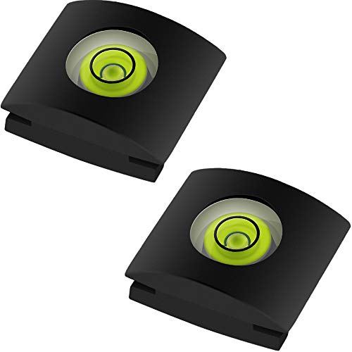 Anwenk Camera Flashlight Hot Shoe Cover with Bubble Spirit Level for Canon Nikon Panasonic Fujifilm Olympus Pentax Sigma DSLR/SLR/Evil Camera -Pack of 2