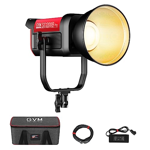 GVM 200W LED Video Light, 2700K-6800K Continuous Output Lighting LED COB Light with DMX/Bluetooth App Control, YouTube Studio Light for Film Recording Photography, CRI 97+ - color: Red