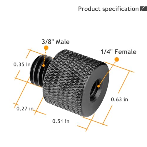 1/4 to 3/8 Camera Screw Adapter 1/4" Male to 3/8" Female and 3/8" Male to 1/4" Tripod Screw Adapter with Personalised Silicone Ring for Camera Monitor, Tripod, Mic Stand Mount 4 Pcs