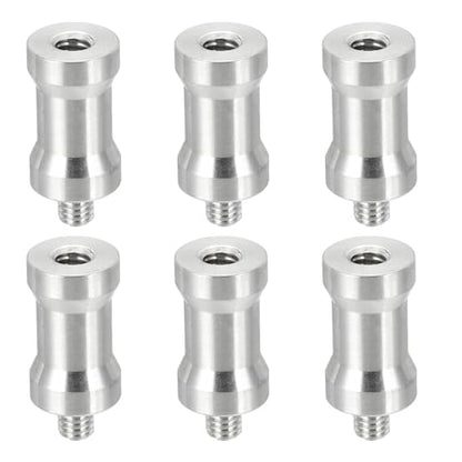 PATIKIL Camera Spigot Screws Converter 1/4" Female to M6 Male, 6 Pack Tripod Screw Adapter Spigot Stud for Light Stand Hot Shoe Cold Shoe Adapter Ball Head Flash, Silver