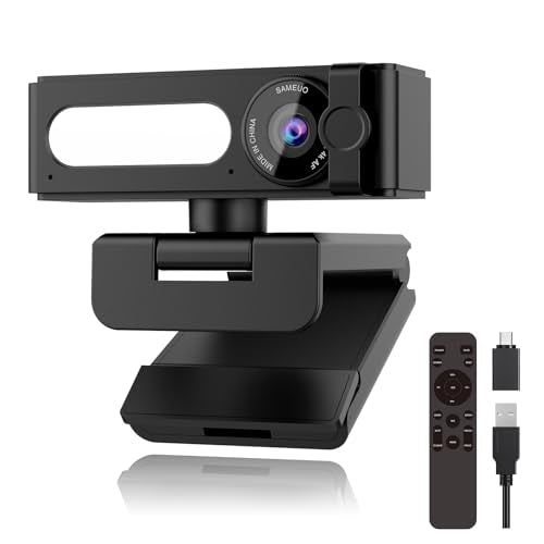 4K Webcam with Dual AI Noise-Cancelling Mics Autofocus, Auto Light Correction,120° FOV,Privacy Cover,Plug and Play Computer Camera for Microsoft Teams/Zoom/Google Voice/Skype/Facetime/YouTube,Black