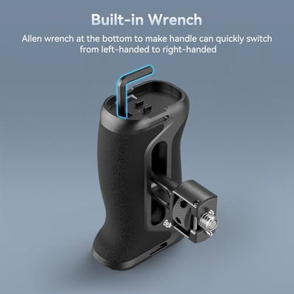 SmallRig Side Handle with (1/4" & 3/8") Two-in-One Locating Screw, Stretchable Mounting Point, Ergonomic Handgrip with 36mm Up/Down Adjustable, Left/Right Hand Universal - style: Two-in-One Side Handle