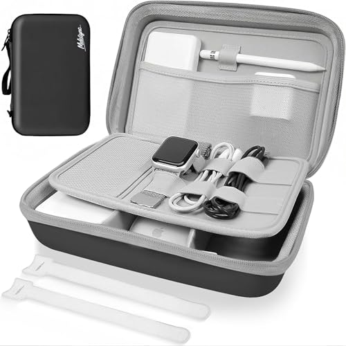Hard Travel Electronic Organizer Case for Power Bank Chargers Cables USB Flash Drive SD Card Electronics & Backpack Organizer Travel Case Small Portable Accessories Bag, Black - color: black