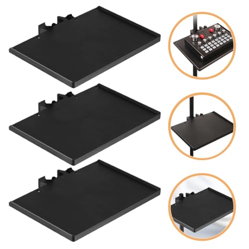 3Pcs Microphone Stand Tray Clip Storage Rack for Live Streaming Photography Sturdy Sound Card Holder with High Edges Compatible with Various Mic Stands