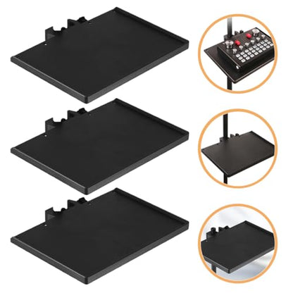 3Pcs Microphone Stand Tray Clip Storage Rack for Live Streaming Photography Sturdy Sound Card Holder with High Edges Compatible with Various Mic Stands