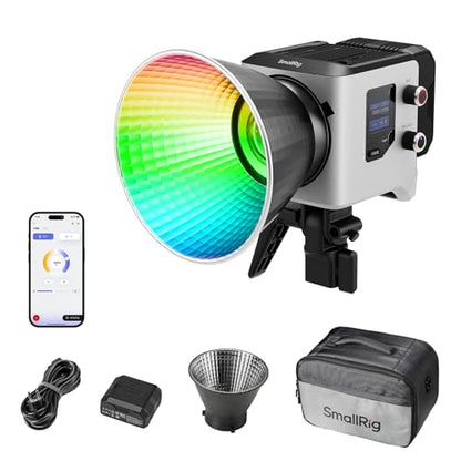 SMALLRIG RC 220C RGB COB LED Video Light Bowens Mount, 200W 36000 Full-Color Video Light 2700-10000K, CRI97+/TLCI98+, Support Wireless Power Supply, App Control, for Photography and Photo Studio - color: RGB