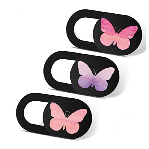Laptop Camera Cover Slide 3 Pack Ultra Thin Slide Laptop Camera Cover for Echo Show, Smartphone, Computer, Tablet, Chromebook, PC - Butterfly - color: Butterfly