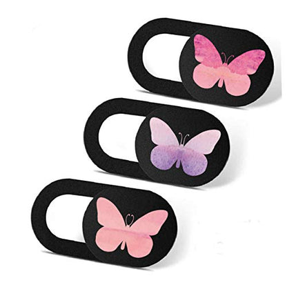 Laptop Camera Cover Slide 3 Pack Ultra Thin Slide Laptop Camera Cover for Echo Show, Smartphone, Computer, Tablet, Chromebook, PC - Butterfly - color: Butterfly