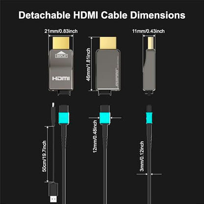RUIPRO 8K Detachable Full Fiber Optic Armored HDMI 2.1 Cable 100FT, Ultra High Speed 48Gbps, Support 8K@60Hz 4K@120Hz, Dynamic HDR, eARC, Compatible with PS5/Xbox/Blu-ray/TV/Monitor/Projector - size: 100FT